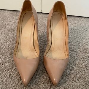 Tan Christian Louboutin 4 1/2 inch Heels